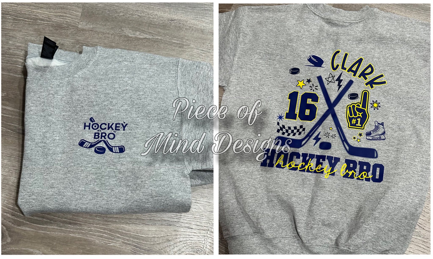 Hockey Bro Collage Crewneck