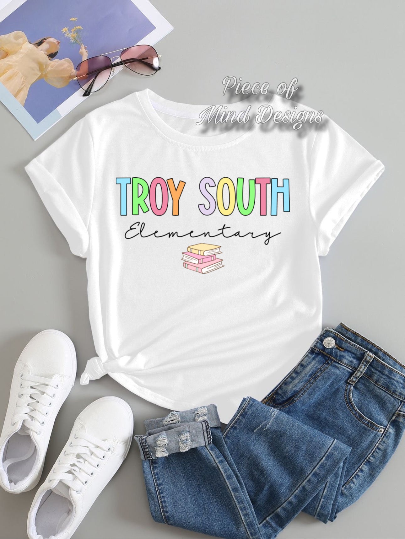 Troy South Elementary Pastel Color T-shirt