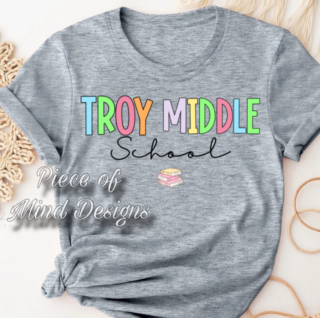 Troy Middle School Pastel Color Tshirt