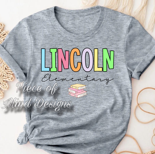 Lincoln Elementary Pastel Color TShirt