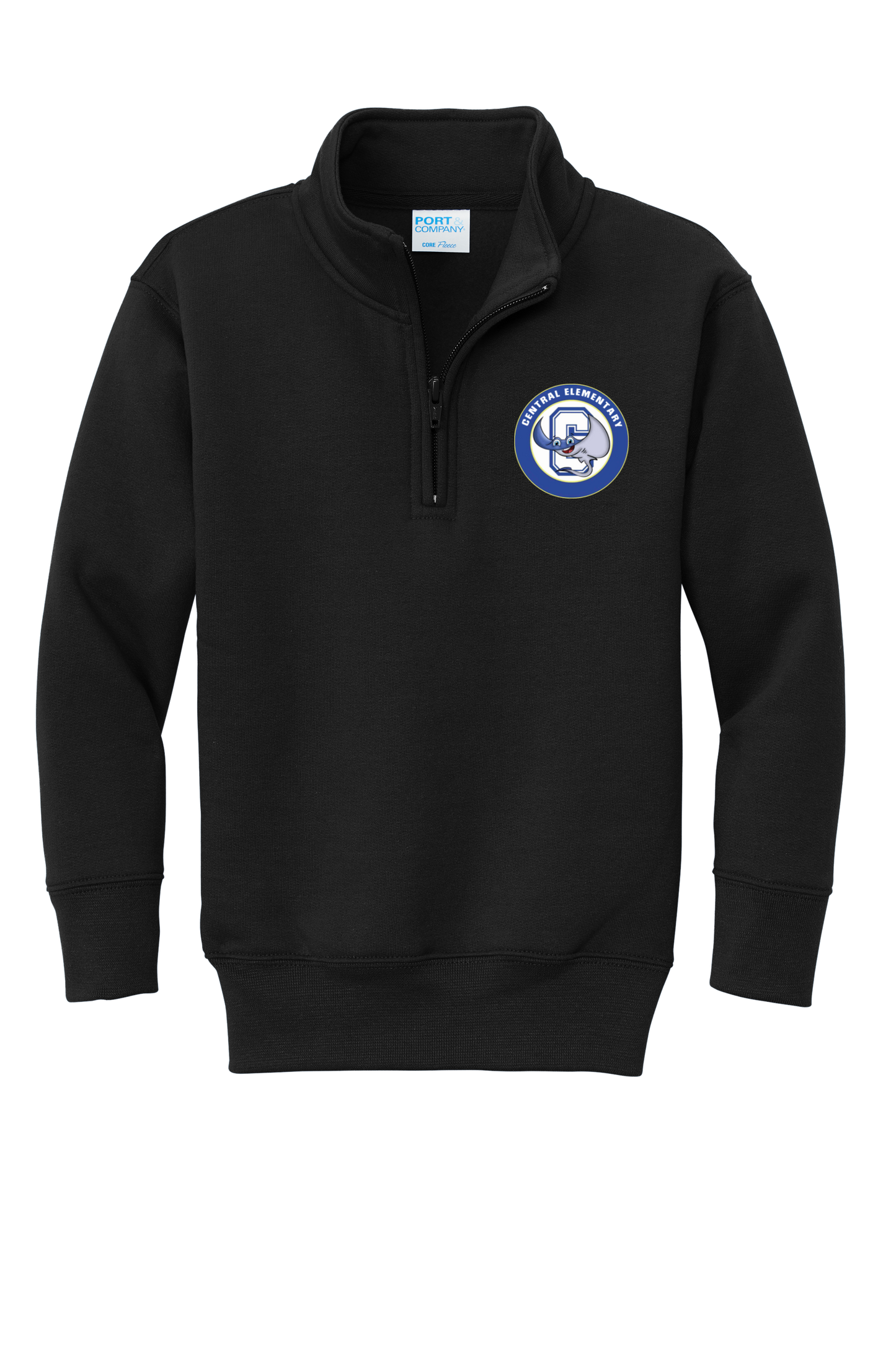 Central Elementary- Black 1/4 ZipUp Sweatshirt