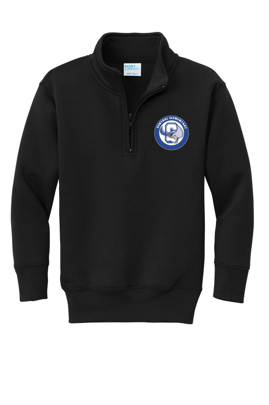Central Elementary- Black 1/4 ZipUp Sweatshirt