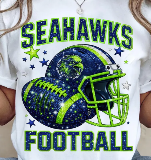 Glitter Seattle Football TShirt
