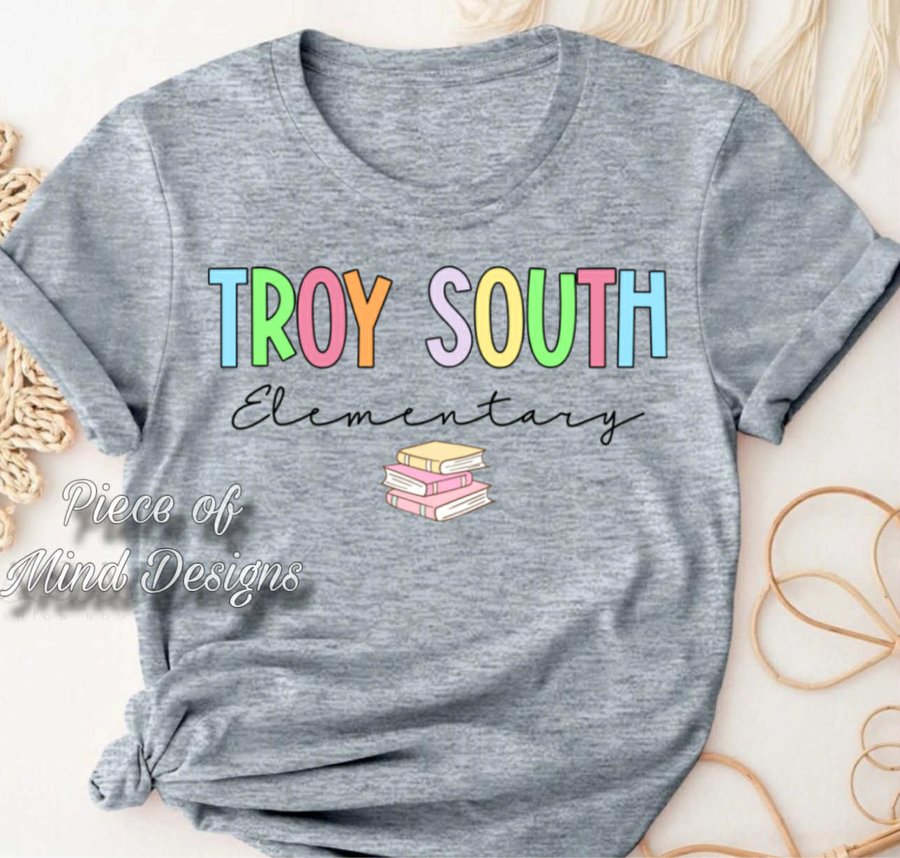 Troy South Elementary Pastel Color Tshirt
