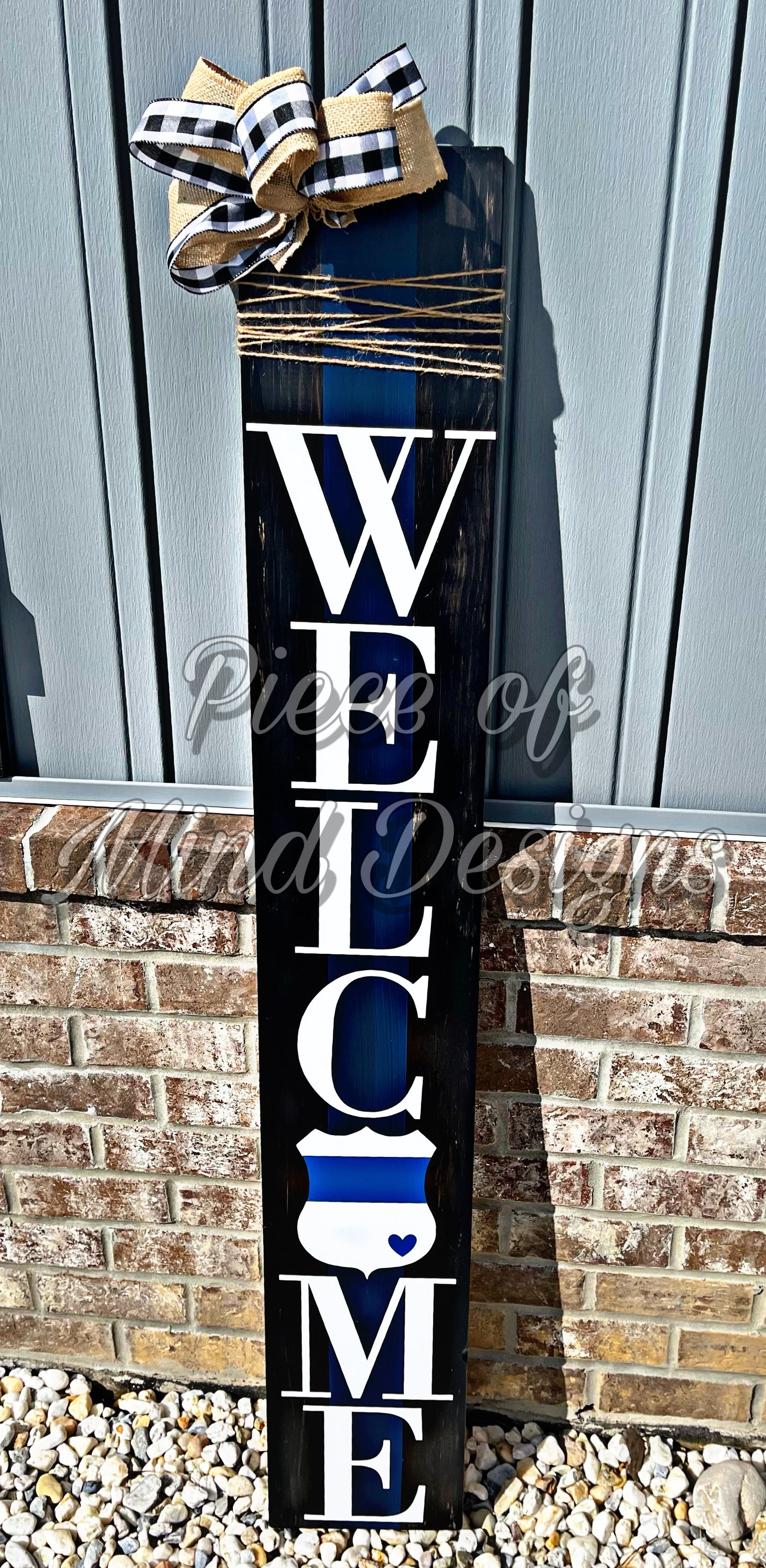 Welcome- Back the Blue Porch Sign